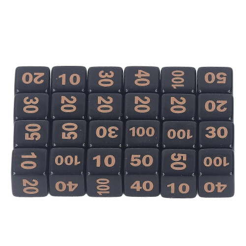 24pcs D6 Polyhedral Dice 14mm Acrylic Waterproof Balanced Game Dice For Table Games