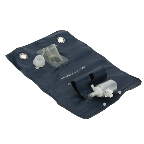 12V Classic Car Windshield Washer Pump Bag Kit with Jet Button Switch Universal 2