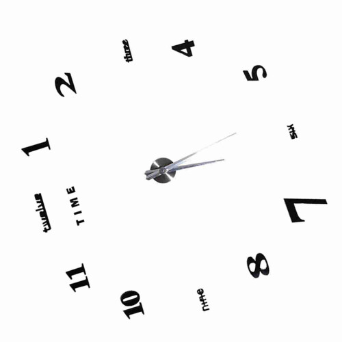 Modern DIY Large Wall Clock Kit - 3D Mirror Surface Sticker for Home & Office 2