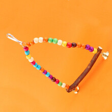Colorful Wooden Bird Swing & Toy for Parrots, Parakeets & Small Animals
