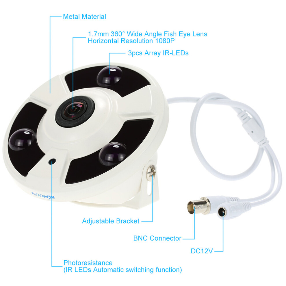 Hd 2000Tvl 1080P 1.7Mm Fisheye Cctv Camera 360 Panoramic Home Surveillance 4931393089739