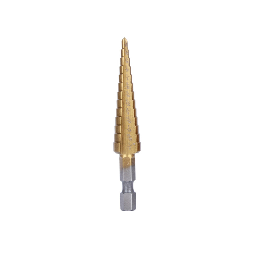 3 Pcs Ti Coated Hss Step Cone Drill Bit Set, 6/9/13 Steps With Pouch 5031393089957