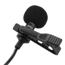 Mini Portable 3.5mm Clip-on Lapel Lavalier Microphone with Wind Cover