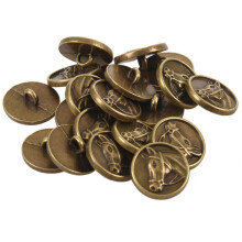 20PCs Zinklegierungsknöpfe, Pferdekopf geschnitzt, rund, bronzefarben, 15 mm (5/8 Zoll) Durchmesser.