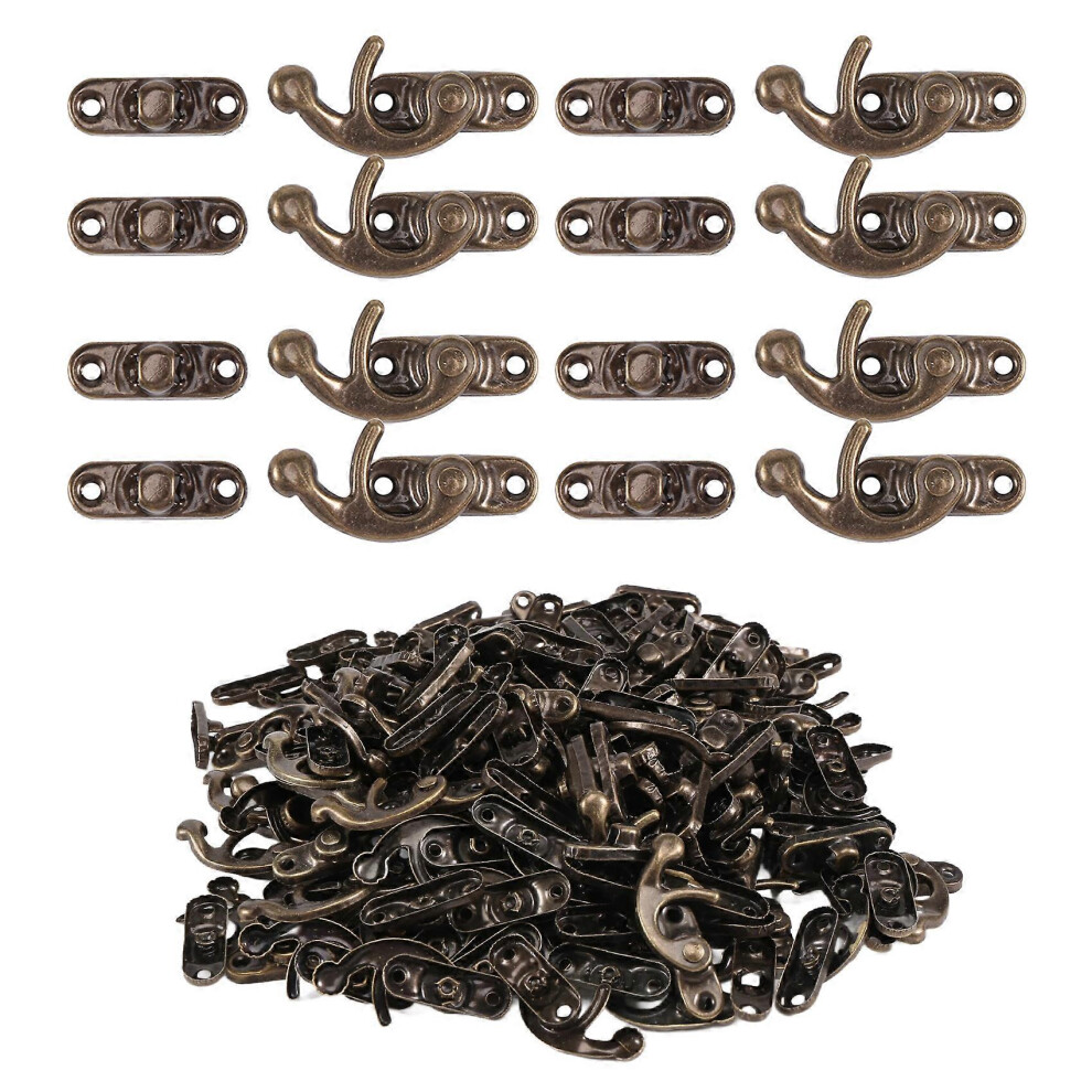 100Pcs Vintage Metal Hardware Furniture Wooden Box Leather Bag Hardware Decorative Latch Clasps Lock Padlock Hasp With Screws 6935161838374