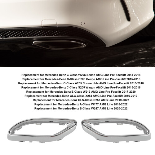 Gloss Chrome Exhaust Tip Trim for Mercedes 1