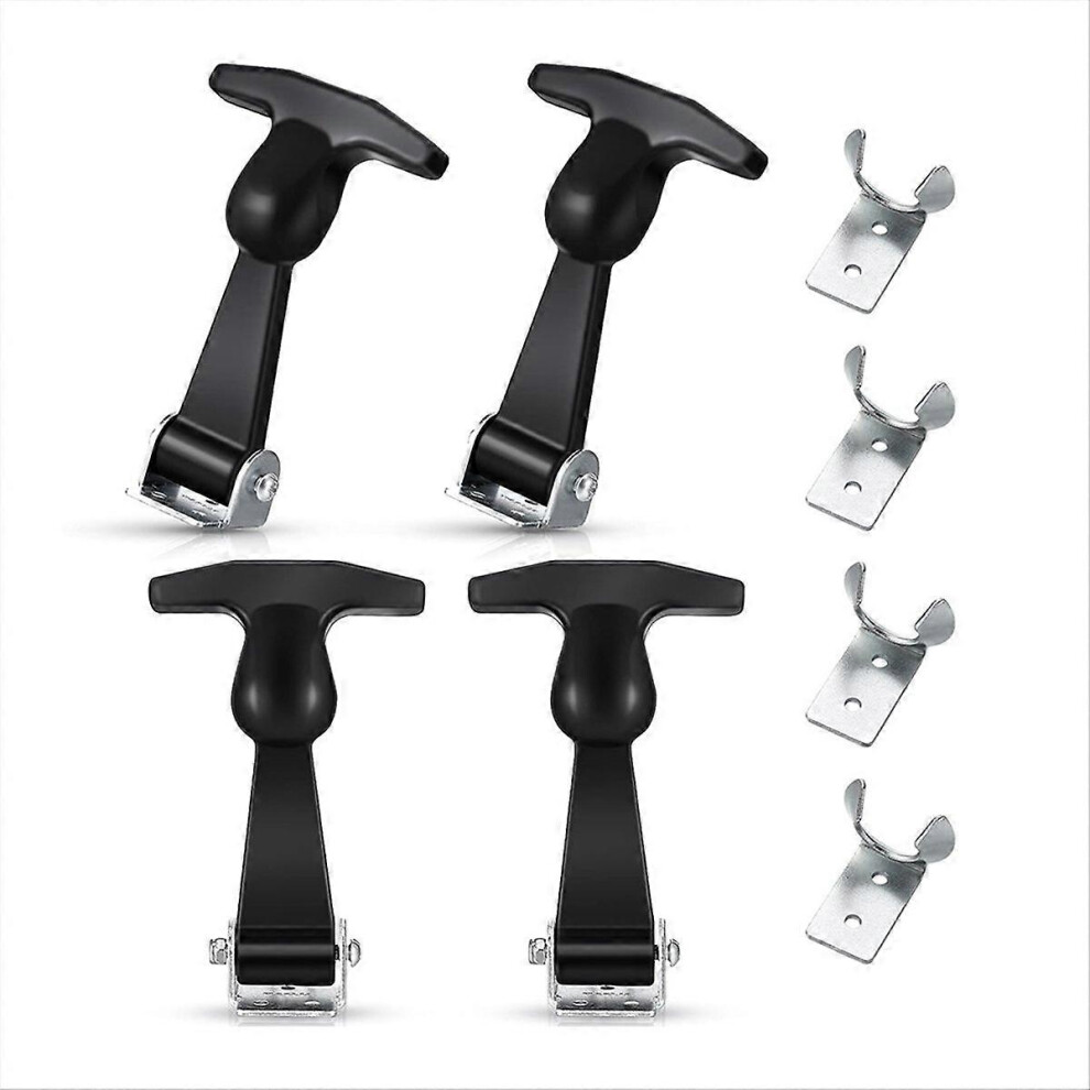 4 Pieces Elastic Stainless Steel Rubber Hood Catch Flexible T-Handle Hasp Rubber Flexible Draw Latch 6935161813890