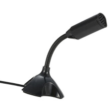USB Desktop Microphone, 360 Adjustable, Noise Filtering, Black