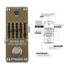 AROMA AEB-3 Bass 5-Band EQ Pedal, Aluminum Alloy, True Bypass