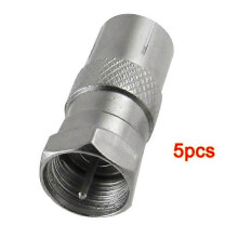 5 PCS Silberton-PAL-Weibchen-zu-F-Männchen-TV-RF-Koaxialadapteranschluss