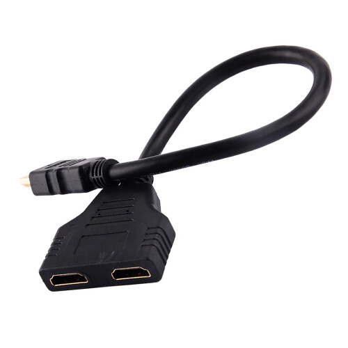 HDMI 1x2 Splitter Cable 30cm Black 1
