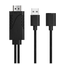 2-in-1 USB-Weibchen-zu-HDMI-kompatibles männliches HDTV-Adapterkabel 1080P Digital AV HD TV Projector Display-Konverter