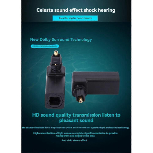 1Pcs Toslink 90 Degree Optical Audio Cable Adapter Αρσενικό σε Θηλυκό Ορθή γωνία 360 Περιστρέφει PC TV DVD Ste 1