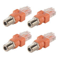 Koaxial-zu-Ethernet-Adapter, 4-Pack-Koax-F-Weibchen-zu-RJ45-männlicher Konverter für Leitungstester