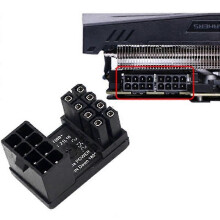 ATX 8-poliger 6-poliger männlicher 180-Grad-Winkel (von vertikal zu horizontal) auf 8-poliger 6-poliger weiblicher Power-Jack-Adapter für De