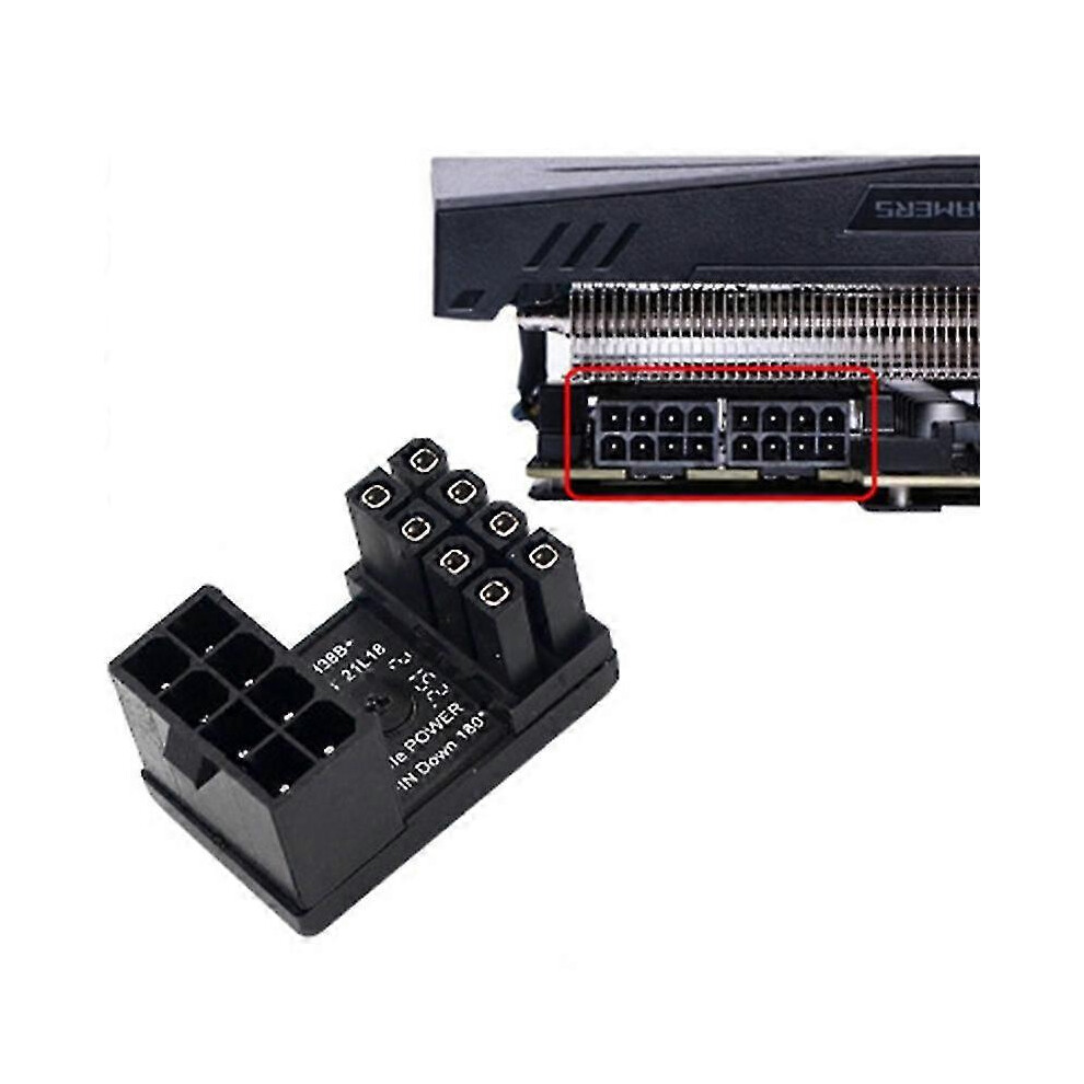 Atx 8Pin 6Pin Male 180 Degree Angled(From Vertical To Horizontal) To 8 Pin 6 Pin Female Power Jack Adapter For Desktops Graphics Card ,Ph36a Ph36b Ph3 6935161796131