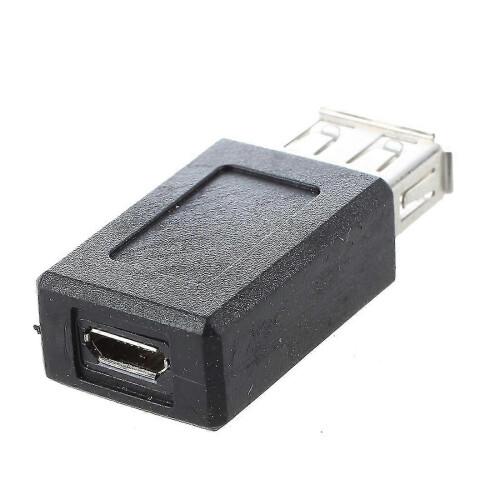 Schwarzer USB 2.0 Typ A Weib-zu-Micro-USB-B-Adapter Steckeradapter 1
