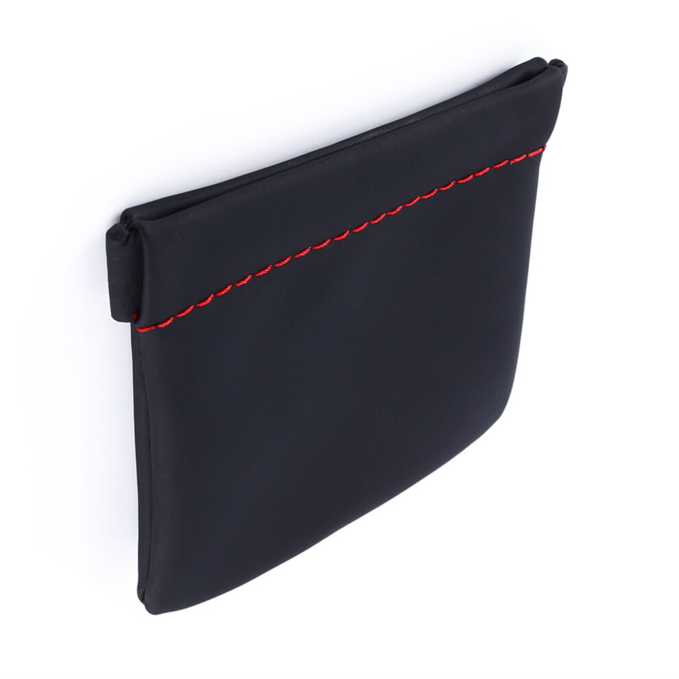 Pu Leather Earphone Pouch Storage Bag For Headphones Compact Black 4921393092631