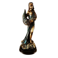 Augenbinde Fortuna-Statue, antike griechische römische Göttin des Glücks, Vintage-Blaue Glücksskulptur, Glücksdekorationen für Zuhause.