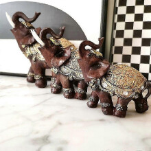 Fortune Lucky Elefantenstatue Harzkunst Heimveranda Büro Schreibtisch Feng Shui Ornament, Größe M - Dar