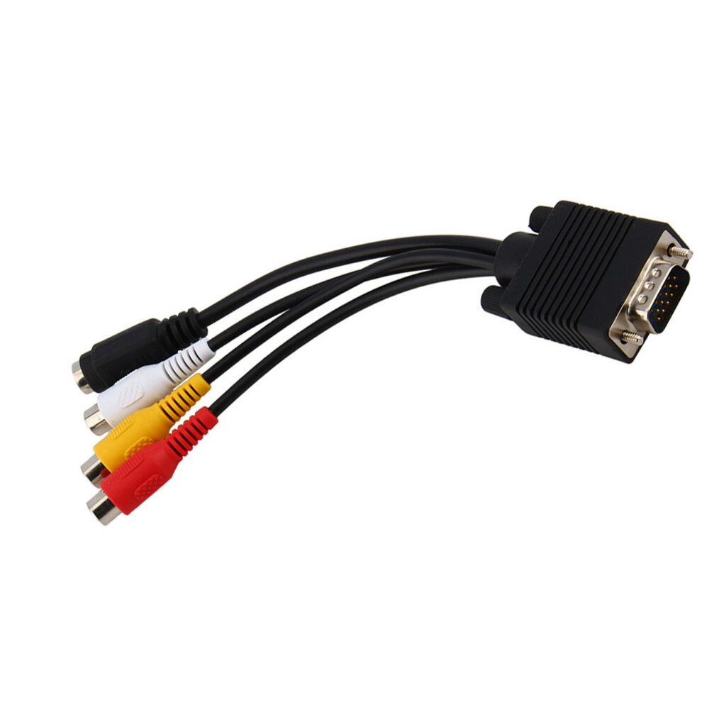 Vga To S Video 3 Rca Av Tv Cable For Pc Laptop 1.5M Silver 9461393094112