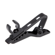Pro Black Metal Microphone Lapel Tie Clip for Lavalier Mic