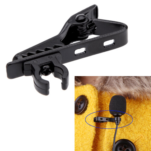 Pro Black Metal Microphone Lapel Tie Clip for Lavalier Mic 2