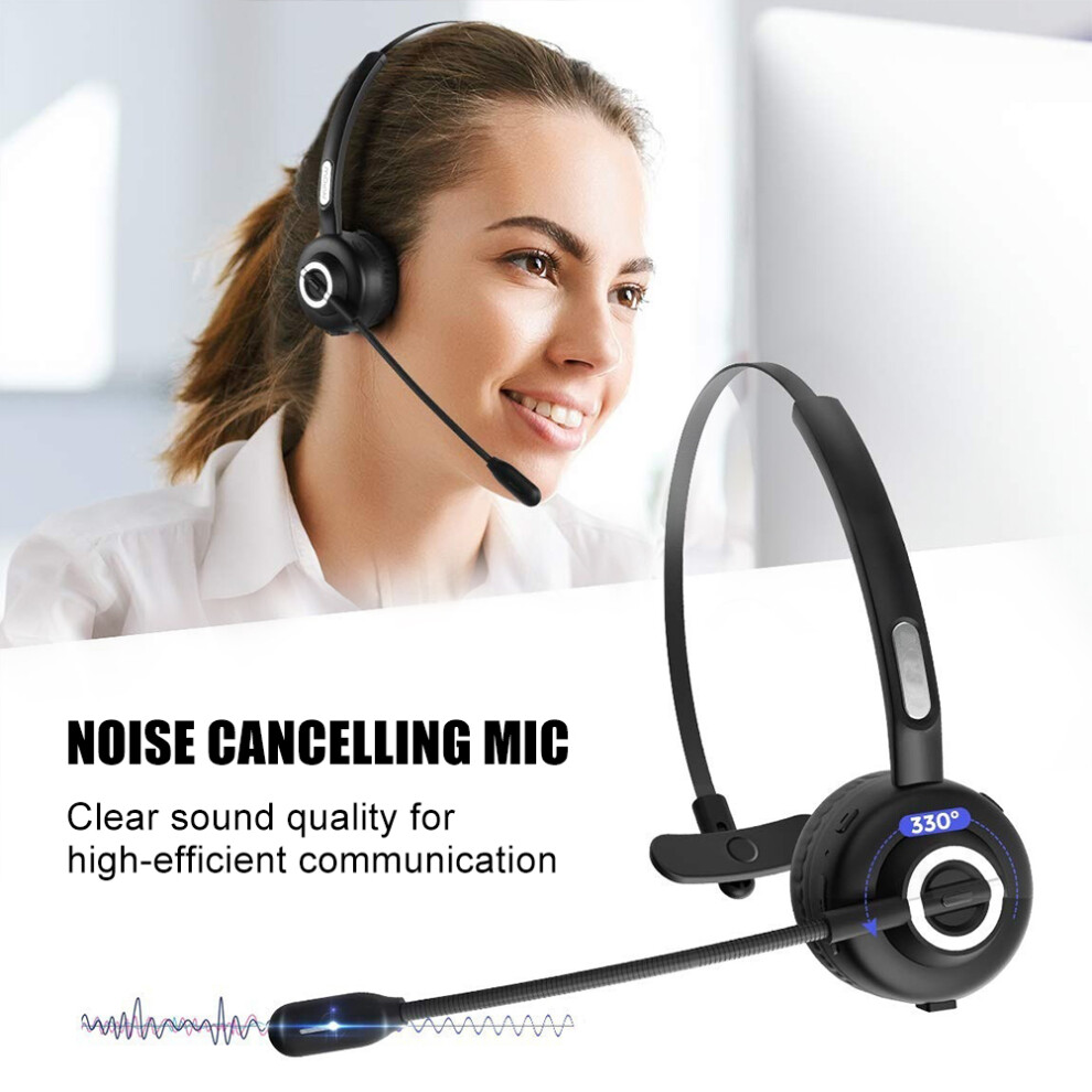 Bluetooth 5.0 Wireless Headset With Microphone, 17H Battery, Charging Base 5031393177289