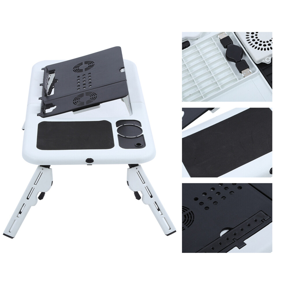 Portable Folding Laptop Desk Stand Table Tray With Fan, 23.6"X18.9" Silver 6911393009850