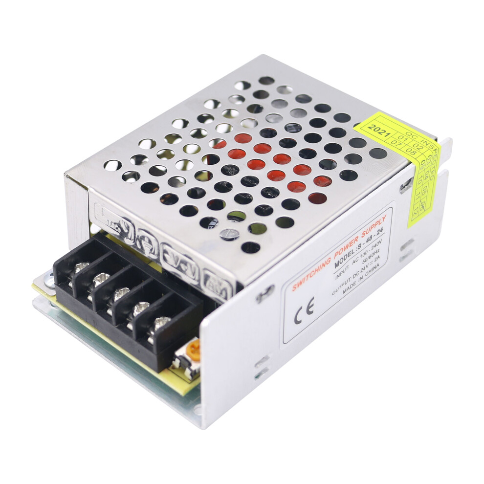 Ac 100V-240V To Dc 24V 2A 48W Power Supply For Led Strip, Compact Metal Case 7901393177788