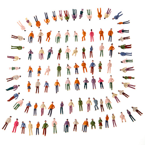 Painted Model People (1:75) 100pcs OO Scale Train Passenger Figures 2