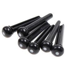 Folk Guitar Bridge Pins Saddle Nut Set, Black, ABS & Nylon