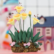 1:12~Ratio Dollhouse Miniature Resin Flower Plant Pot Mini Doll House Accessori