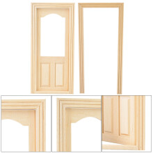 Mini Wooden Doll House Door DIY Furniture Accessory for 1:12 Miniature Homes