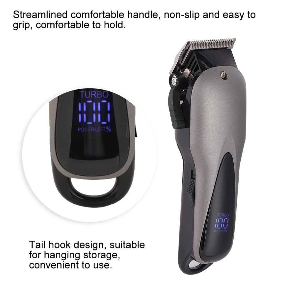 Black Shinon Led Adjustable Hair Clipper Trimmer, 8W, 2000Mah Battery,