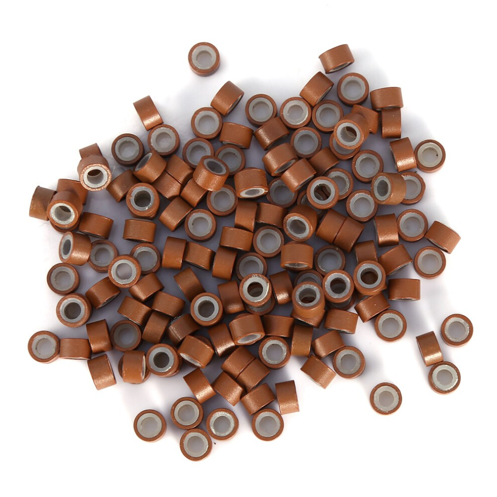 Unisex Light/Brown 1000Pc Bottle Silicone Link Rings Hair Extension