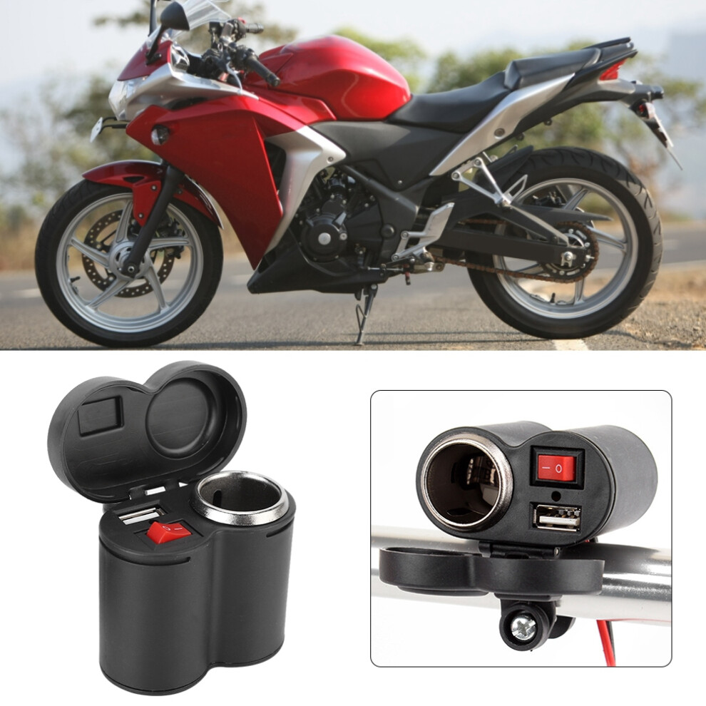 Universal Motorcycle Usb Cigarette Er Socket Waterproof 2-In-1 Light 5001393102048