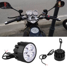 Pair Motorcycle LED Headlights 24W 2400LM White Fog Lamp Compact