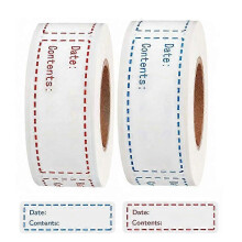 Writable Freezer Labels on Roll, 2 rolls of 125 pieces each, Freezer Labels, For Containers Boxes Bags, Shelf Life Stickers, Freezer Containers, Freez
