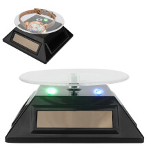 Rotating LED Solar Jewelry Display Rack, 9cm Tray, 200-400g Capacity