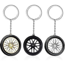 KINZON Lot de 3 - Porte-cls Pneu de course - Porte-cls de voiture - Porte-cls de moto - Porte-cls en mtal - Accessoire de dcoration de voitu