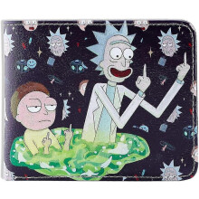 Männer Boy Rick & Morty Lederbrieftasche Biofold Cartoon Handtasche Kreditkartenhalter (A)
