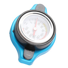 Car Small Head Thermostatic Cap with Water Temp Gauge, 1.1bar, Blue/Black