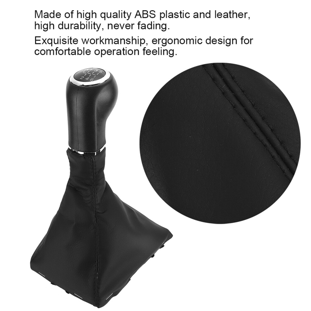 6 Speed Gear Shift Knob Gaiter Boot For Opel Astra H Black 9321393106218