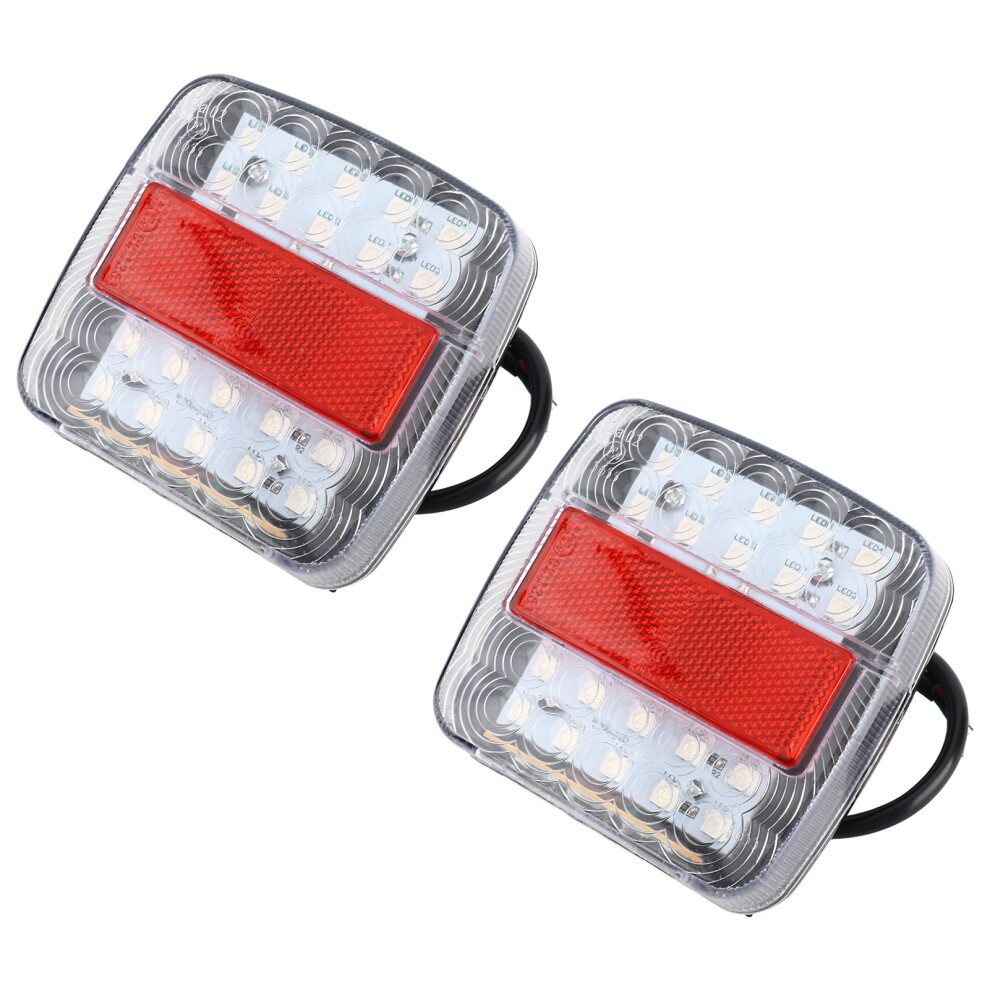 2Pcs 12V/24V 20Led Double Colors Rear Trailer Truck Lights Cover White 4151393106162
