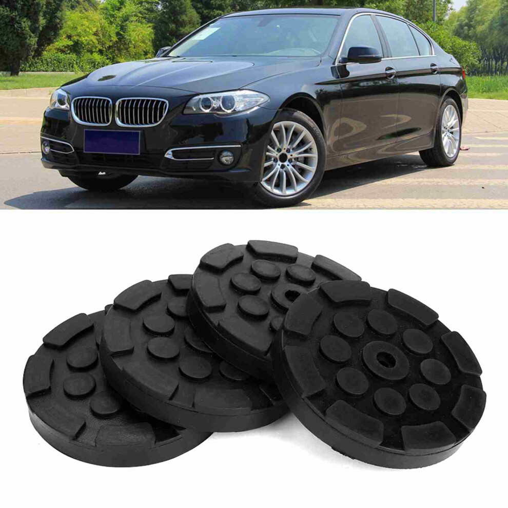 4Pcs Heavy Duty Rubber Car Lift Pads, Durable Auto Jacking Accessories Black 8091393106600