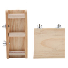 Wooden Parrot Hamster Ladder Platform Set for Small Animals, 10x10cm