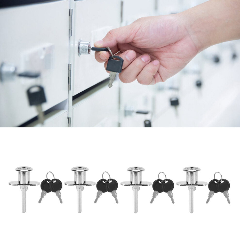 4Pcs Zinc Alloy Anti-Theft Drawer Lock Set For Wardrobe Cabinets 9381393184463