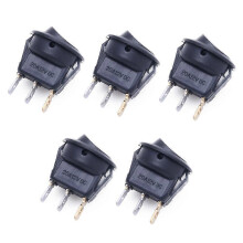 5 Stück Voiture 12V Rocker Round Dot Boat Rot LED-Licht Basculer Ein/Off Nouveau