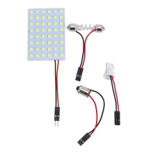 Fehér 1210 SMD 48 LED autó belső kupola lámpapanel T10 BA9S Festoonnal